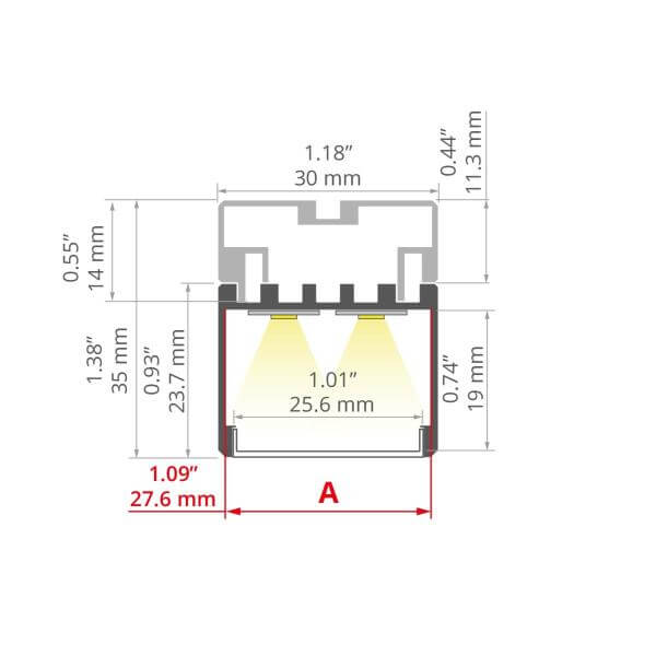 LED Deckenprofil 3035